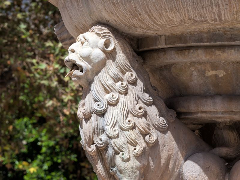 Lions Square Heraklion with Morosini Fountain surrounded by cafes and pedestrian streets