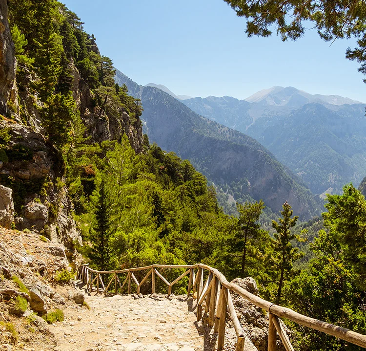 The Iron Gates section of Samaria Gorge showing the canyon at its narrowest, southwest Crete