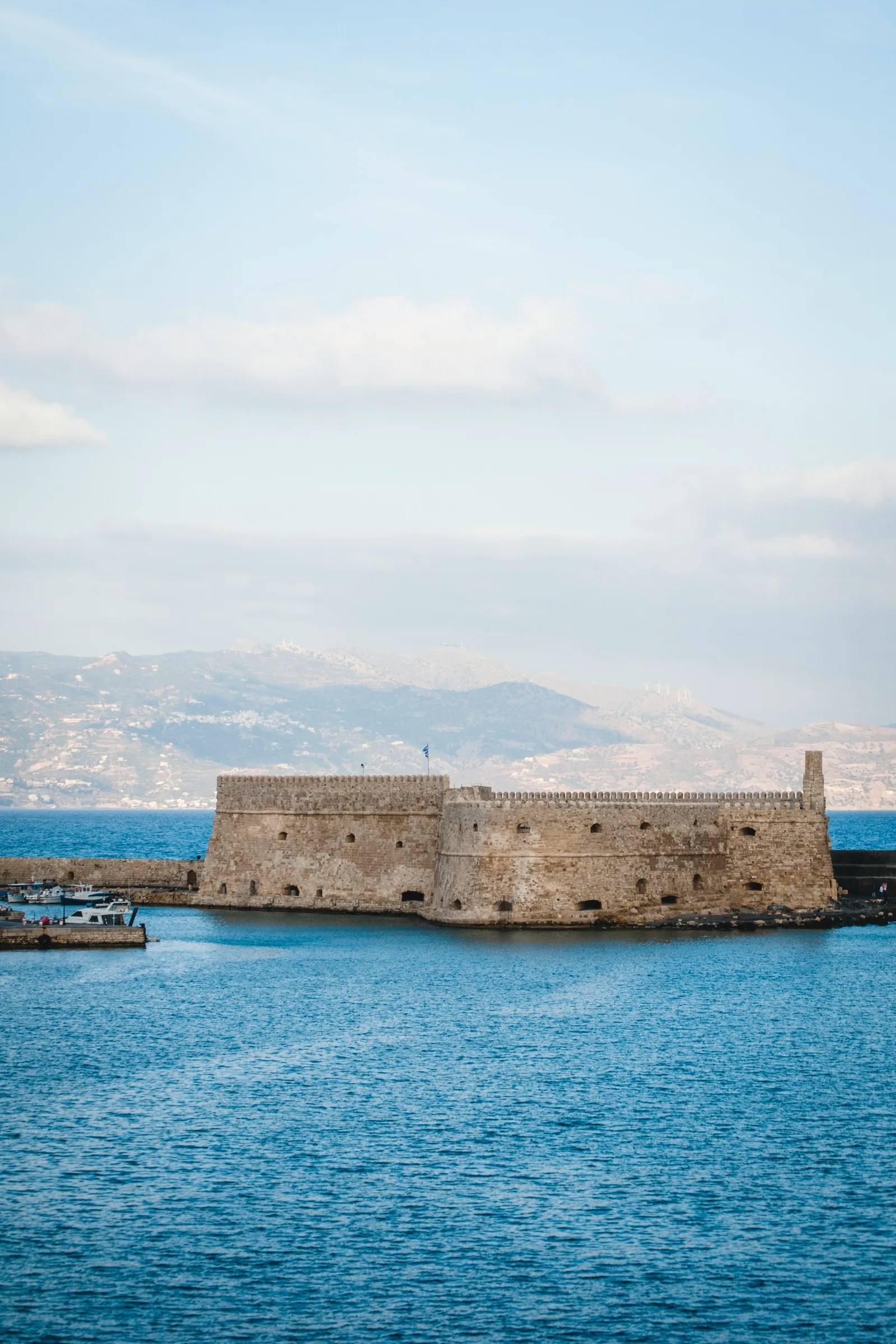 The imposing Koules Fortress and Venetian harbor